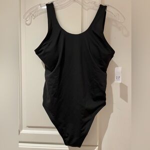Gap Teen Swim Size 14-16 Black Tank One Piece Swimsuit Scoop Back NWT